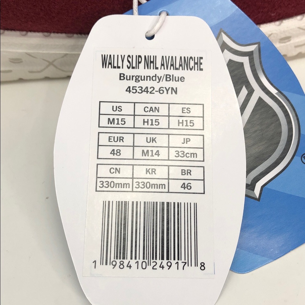 Hey Dude Wally Slip NHL Colorado Avalanche Men’s Casual Slip On Shoes - Size 15 - Picture 2 of 8